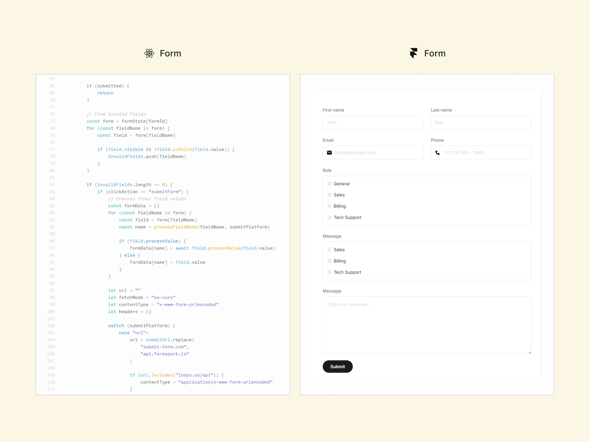 React form