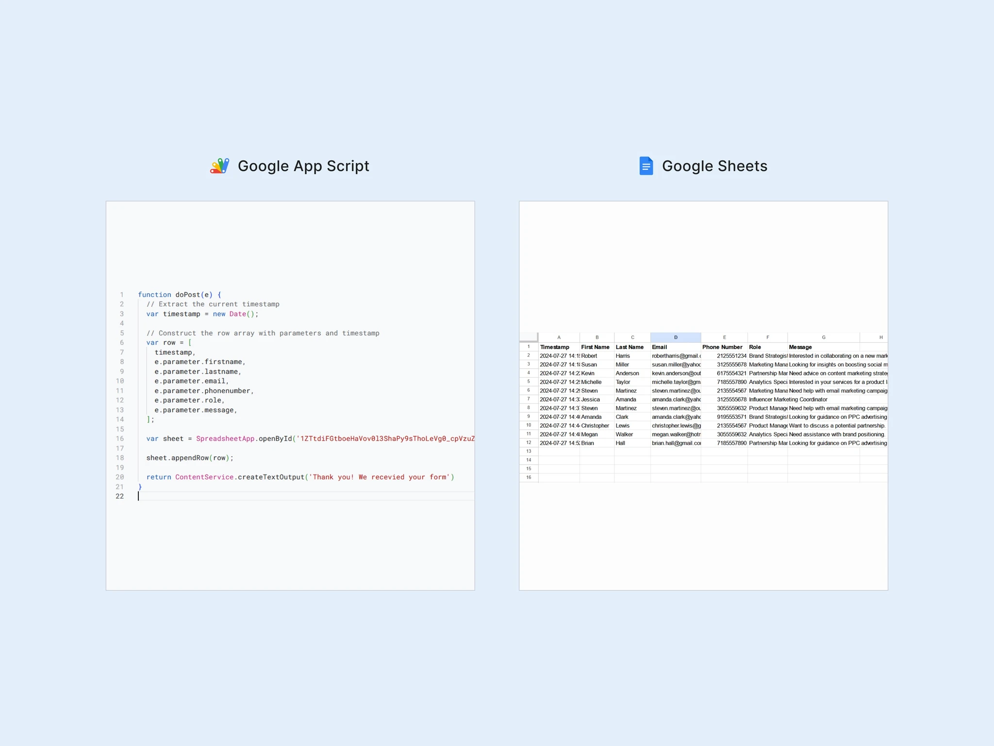 google app script